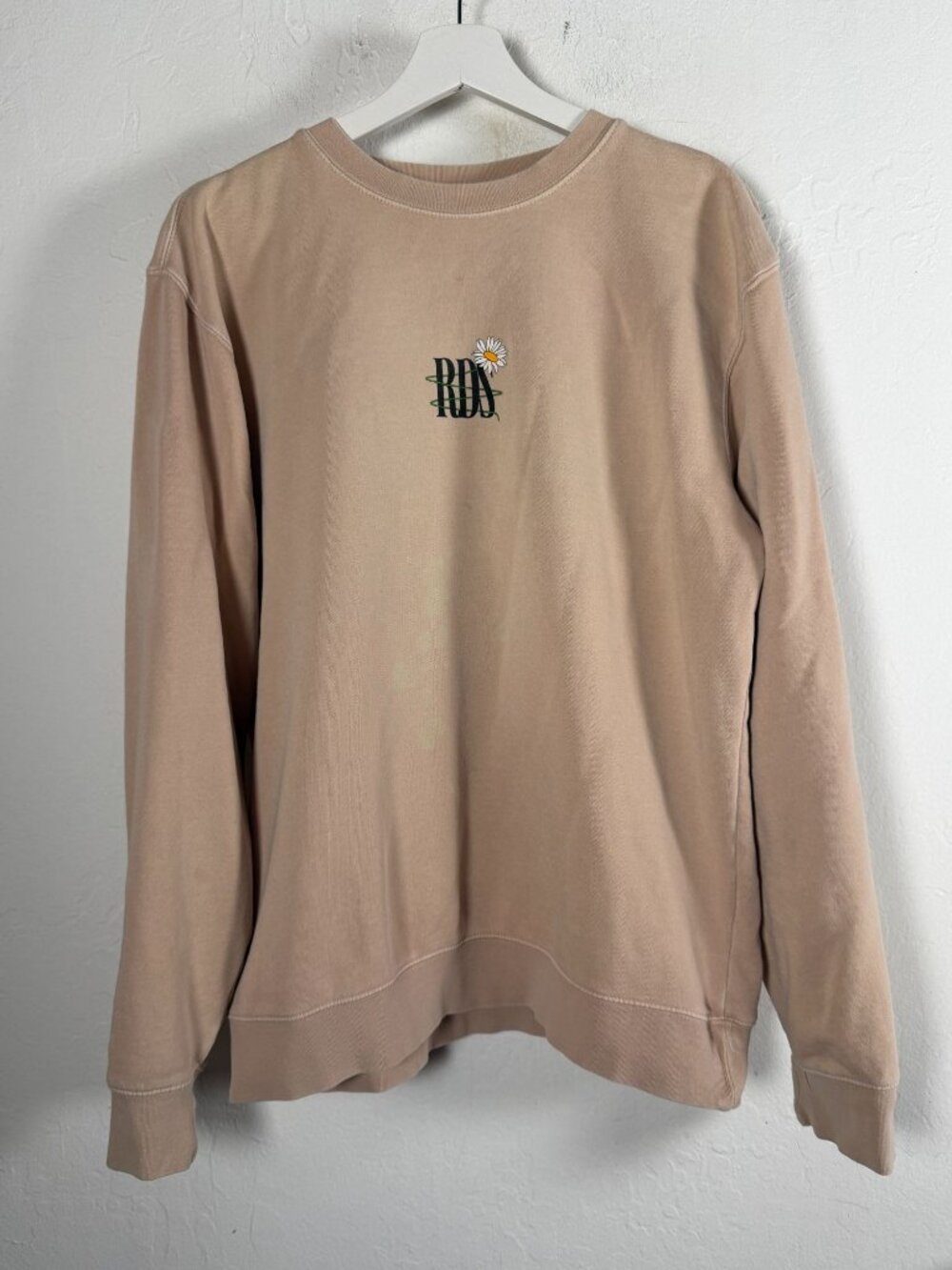 Rufus Du Sol Band Merch Crewneck Sweatshirt Mens Medium Tan Daisy Graphic Casual